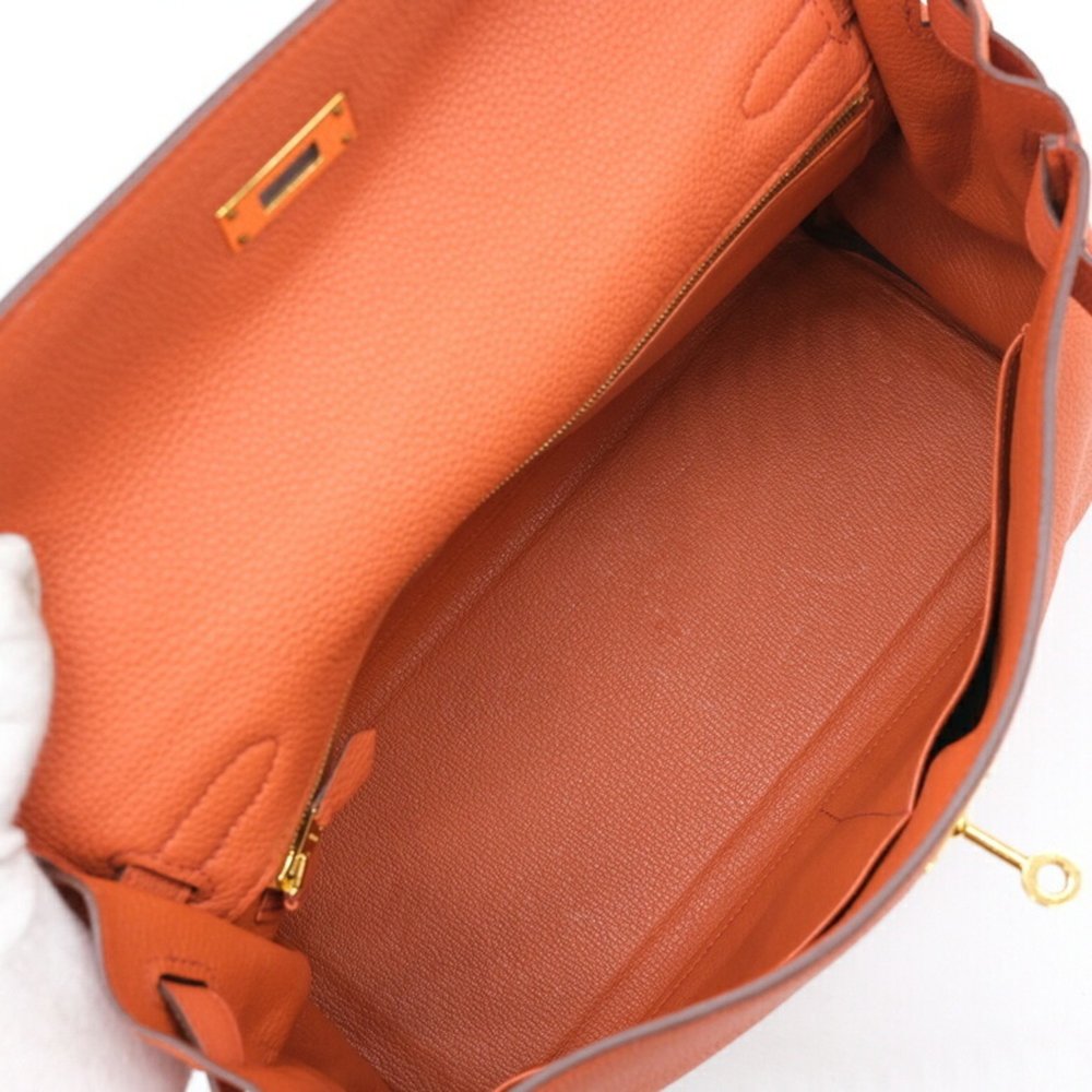 HERMES Kelly 32 Handbag Tote Bag Taurillon Clemence Leather Terre Bateau Oran... - Picture 11 of 16